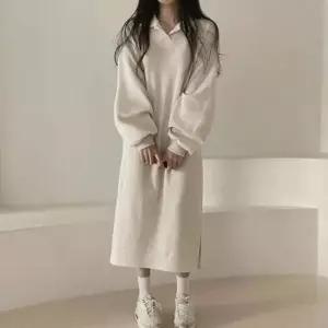 롱원피스 카라 오버핏 루즈핏 면 빅사이즈 원피스