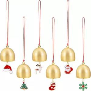 팬자신 6개 금속 종 매달린 코드 크리스마스 트리를 위한 작은 장식 결혼식 파티 드림 캐처 홈 걸이