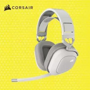 커세어 무선 헤드셋 업무용 게임용 가벼운 HS80 MAX RGB 화이트