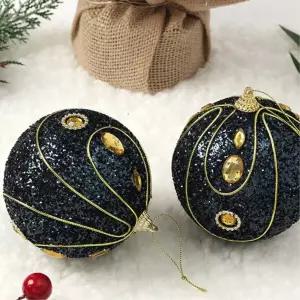 비타리토 다크블루 장식볼 2p 10cm 보석드레스크리스마스 트리 소품 액세서리 트리볼 오너먼트