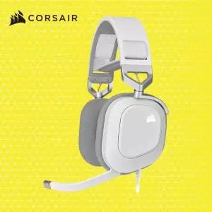 커세어 게이밍 헤드셋 7.1채널 서라운드 HS80 RGB USB 화이트