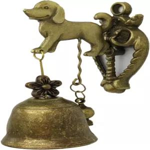 YRLYMOP 빈티지 메탈 초인종 동물 피규어 장식 개 모양 장식용 종 마당 또는 정원 레트로 스타일
