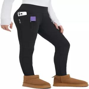 여성용 발레프 두꺼운 레깅스 방수 스노우 팬츠 플리스 안감 겨울 스키 하이킹 바지 지퍼 포켓 포함