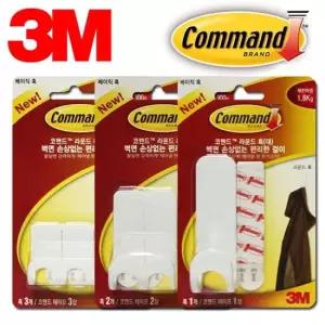 3M 라운딩훅 후크 벽걸이행거 3매모음 후크