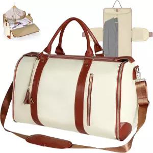 여행용 기스탁 의류 가방 신발 파우치와 탈부착 가능한 어깨끈이 있는 여성용 컨버터블 캐리 더플백 대형