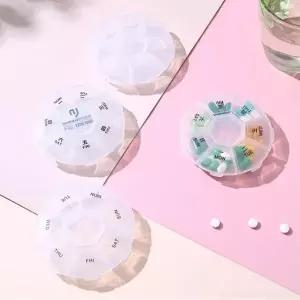 ( )투명 휴대용 일주일 약통 알약 보관함 케이스 약정리함 휴대용알 요일별 영양제 약케이스