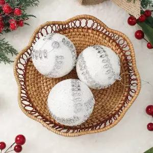 Jdt 실버화이트 장식볼 3p 8cm 크라운회오리크리스마스 트리 트리볼 악세사리 액세서리 소품