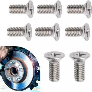 윈터록 8PCS 스크류 로터 브레이크 디스크 리테이닝 93600-06014-0H 스테인리스 스틸 전면 및 후면 혼다