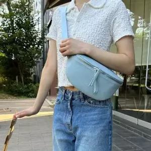 여성 5컬러 데이릴 허리색 경량 힙색 지퍼 보조가방 WFFSSOM