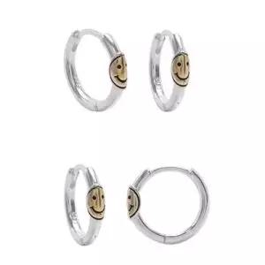 SE051 925실버 스마일 링 귀걸이 WFFSBBF