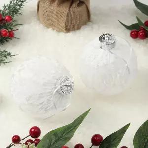 Jdt 시스루 레이스 장식볼 2p 10cm 화이트크리스마스 트리 트리볼 악세사리 액세서리 소품