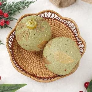 Jdt 시스루 레이스 장식볼 2p 10cm 샤인골드크리스마스 트리 트리볼 악세사리 액세서리 소품