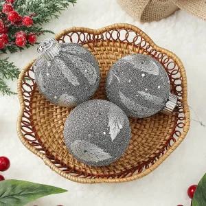 Jdt 블링 장식볼 3p 8cm 샤인블랙크리스마스 트리 트리볼 악세사리 액세서리 소품