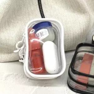 솜인형파우치 PVC 파우치 화이트 사각 투명 솜인형 WFFPYEZ