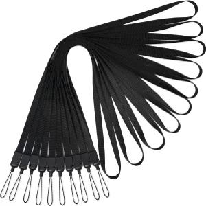 YOUOWO 10 팩 넥 랜야드 블랙 스트랩 펜 휴대폰 ID 배지 홀더 열쇠 사무실 이름 카드 휘파람용 긴