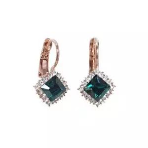 E616 에메랄드 오스트리아 크리스탈 귀걸이 WFFPHB3