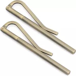 크래프트밈어 2PCS 80MM 머니 클립 지갑용 고품질 가죽 공예 액세서리(브러시 브라스)