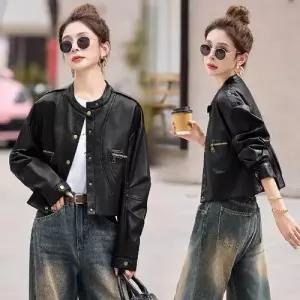 여친 빈티지 가을 코트 차이나 레더 싱글 멋스러운 재킷 가죽 SPO마켓3