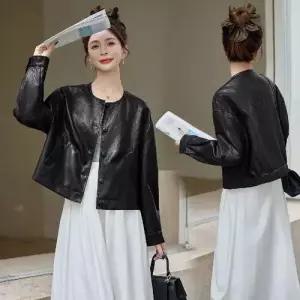 여친 캐주얼 가죽 상의 레더 코트 슬림핏 짧은 봄가을 자켓 SPO마켓3