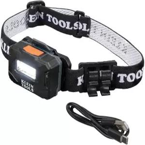 클라인 툴스 56049 충전식 헤드램프/LED 조명 마커/연필 홀더가 있는 조절 가능한 패브릭 스트랩 260루멘