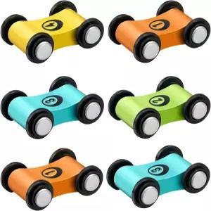 6피스 나무 미니 자동차 경사로 경주 트랙 장난감 레이서 교체 차량 세트 파티 혜택