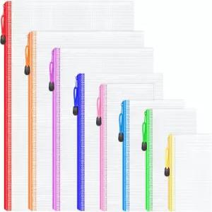 스마트바우 8개 지퍼 파우치 정리용 8가지 사이즈 색상의 플라스틱 지퍼백 사무실 여행 보드 게임 보관용