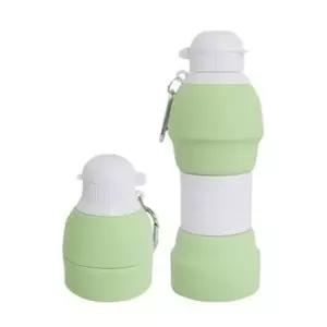 ( )키친프리 실리콘 물병 600ml 그린 2201 캠핑 피크닉 스포츠 접이식 휴대용 물병 수통