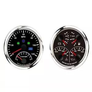 모터 미터 레이싱 W PRO 시리즈 2 게이지 세트 85mm 3-3/8 in 1 GPS 속도계 및 타코미터 다기능 볼트 연료