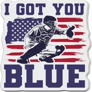 (PC 3대) 갓 유 블루 야구 소프트볼 포수 헬멧 비닐 2인치 스티커