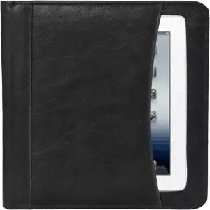 가죽 비즈니스 포트폴리오 패드폴리오 문서 정리함 필기 패드 포함 전문 인터뷰용 이력서 지퍼 메모장 남성