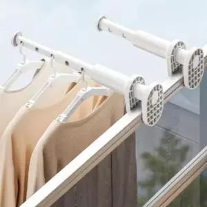 [생활] 휴대용 옷걸이 봉 여행 도어 창문 걸이바 빨래