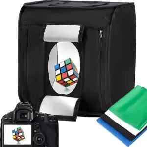 LTRINGYS 16 x16 LED 조명이 있는 사진 스튜디오 라이트 박스 4개의 배경이 휴대용 배경 촬영 텐트 ( 블랙