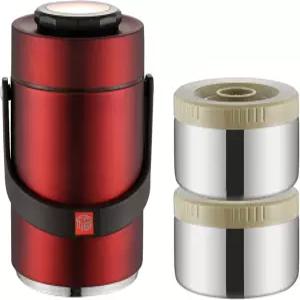 단열 식품 병 1.5리터 스테인리스 도시락 2단 적층 보온 뜨거운 음식용 용기 사무실 피크닉 여행용 누수