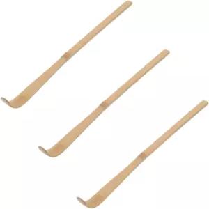 3Pcs 말차 스쿱 대나무 일본 차샤쿠 후크 녹차 스푼 18cm 다도 도구 티 커피 차 에스프레소