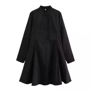 원피스 여자 셔츠 추천각 프릴 쉬폰 차이나넥 긴팔 OOTD1