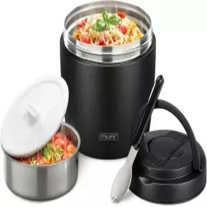 뜨거운 음식을 위한 수프 써모 32온스 진공 단열 스테인리스 스틸 도시락 용기 - 수프와 넓은 입 숟가락이