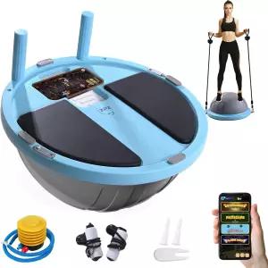 ZPZ 하프 밸런스 볼 트레이너 앱 기반 게임 필라테스 저항 밴드 풋 펌프 전신 운동을 위한 미끄럼 방지