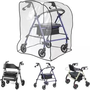 롤레이터 워커 커버 휠체어 방수 의류 가드 조절 가능한 롤링 휠 받침대 뒷좌석 먼지