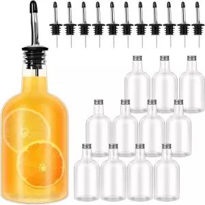 RMERVE 16온스 플라스틱 병과 퍼러 및 캡 주스 병 주류 매장 시럽 퍼러를 위한 스테인리스 스틸 테이퍼드