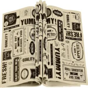 친코 150피스 신문지 왁스 종이 시트 신문 테마 음식 포장지 그리스 저항 트레이 라이너 방수 피크닉 주방