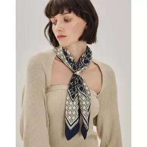 닥스 DAKS LL[선물포장][링세트][SILK100]네이비 DD패턴 스카프링 세트 DCSC5E270 336484