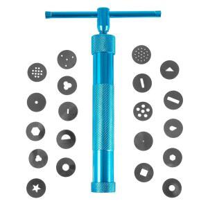 스테인리스 스틸 점토 압출기 슈가 페이스트 케이크 퐁당 장식 도구 세트 세라믹 및 도자기 믹서 & 프레스(파란색)