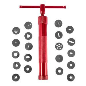 스테인리스 스틸 점토 압출기 슈가 페이스트 케이크 퐁당 장식 도구 세트 세라믹 및 도자기 믹서 & 프레스(빨간색)