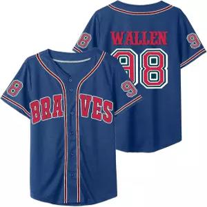 남성 98 야구 저지 컨트리 빈티지 음악 셔츠 팬 티셔츠 버튼 다운 힙스터 힙합 스포츠 유니폼