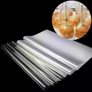 SYOGUA 150장 셀로판 시트 12 x 인치 3 밀 두꺼운 선물 랩 간식용 크리스탈 클리어 캔디 포장지 사탕