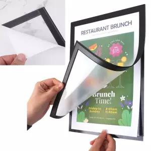 A4 자석프레임 PVC 검정 자석액자 게시물 홍보 광고 홍보판 메모꽂이