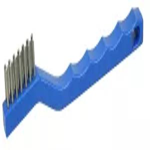 웨일러 44075 소형 핸드 와이어 스크래치 브러시 스테인리스 스틸 충전재 플라스틱 블록 3 x 7 줄