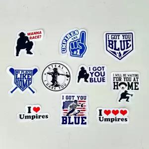 야구 소프트볼 포수 헬멧용 10개 팩 심판을 사랑합니다 훔치세요 감히요 블루 스티커 2인치를 드립니다