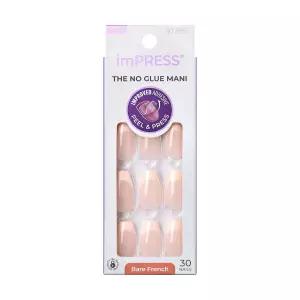 키스 임프레시 네일 노 마니 프레스 프렌치 진품 라이트 뉴트럴 + 화이트 팁 미디엄 사이즈 관 모양 30개