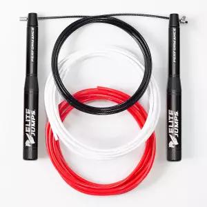 스피드 로프 줄넘기 번들 실내 실외 및 트릭을 위한 3개의 케이블 미국산 알루미늄 6.5인치 롱 핸들을 갖춘